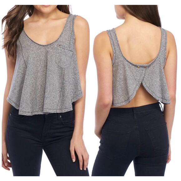 Free People Stevie Split Back Tank Gray XS - Picture 1 of 16